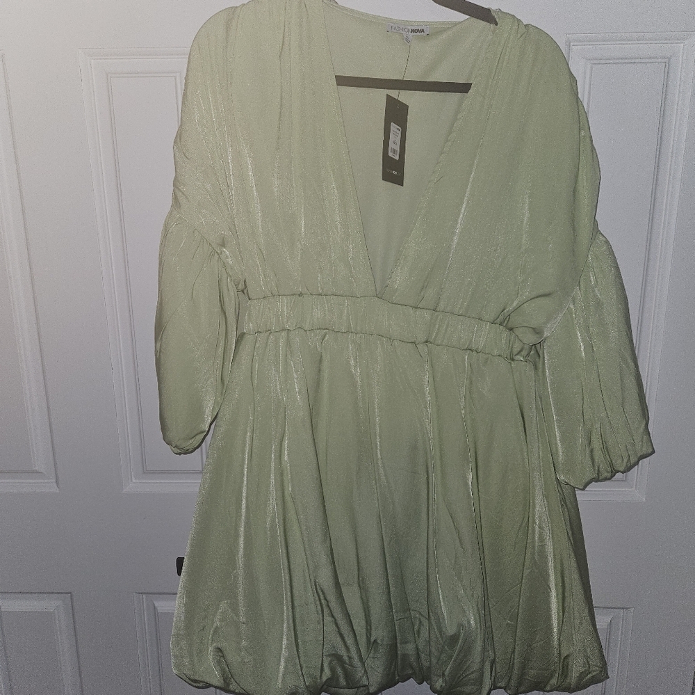Lime green bubble dress
